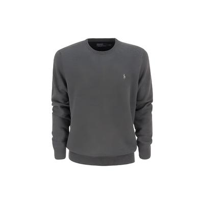 Polo FW22 Логотип Вышитый Круглый Вырез Трикотажный Свитер Мужской свитер Серый 710876714-008