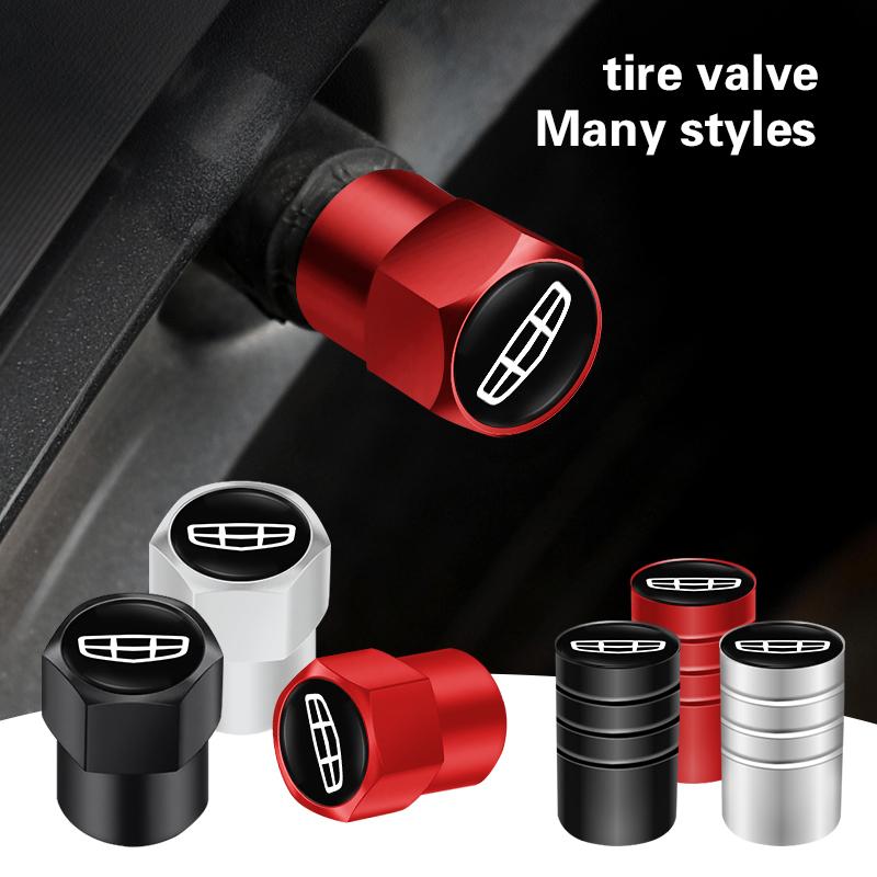 4Pcs 3D Metal Tire Valve Cap Car Tyre Air Stem Cover For Geely Geometry C Coolray GX3 LC Panda Emgrand X7 EC7 Tugella Azkarra