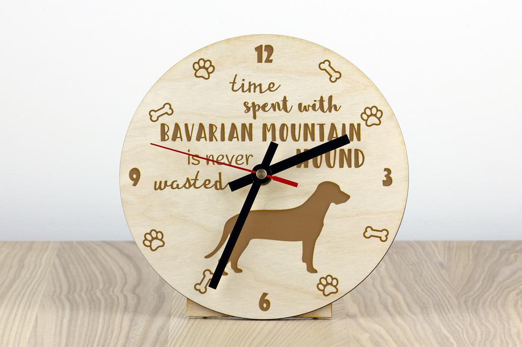 Bavarian Mountain Hound - clock with dog, wooden clock with engraving, personalised clock by Art-Dog