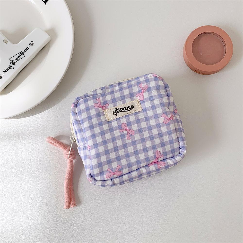 

Grid Bow Mini Storage Wallet, Practical Storage, Compact and Suitable for Commuting, Travel, Home and Other Scenarios фиолетовый