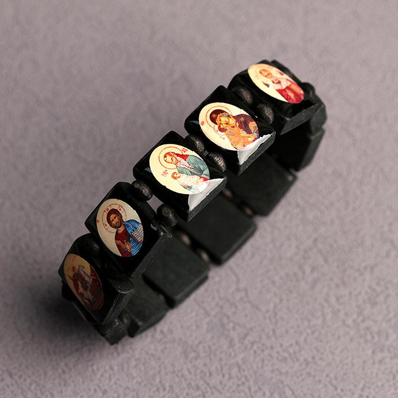 Natural Wooden Bracelet Jewelry Mary Faith Rosary Bracelet Religious Jewelry