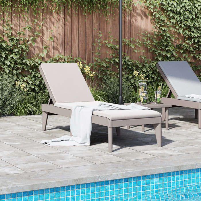 VidaXL Chaise Longue, Siège avec Dossier Réglable, Bain de Soleil, Transat de Jardin Patio Terrasse Arrière-cour, Moderne, 364216