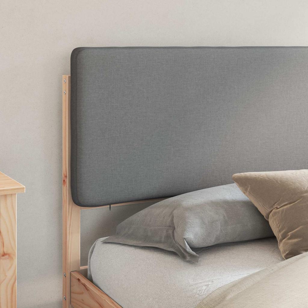 Bed Frame with Upholstered Headboard Light Grey 180 x 200 cm