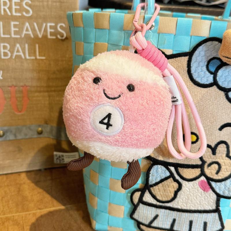 Cartoon Simulation Small Billiard Ball Pendant Ball Plush Toy Bag Doll Keychain Hanging Desktop Ornament