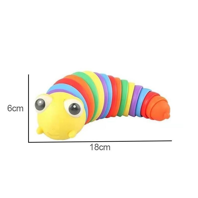Novelty Flexible Fingertip Sensory Emulation Worm Toy Children Antistress Squirming Slug Gift Decompression Cute Rainbow Slug