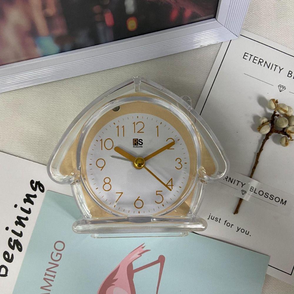 With Light Desktop Mute Clock House Shape Student Alarm Clock Cartoon House Alarm Clock  Desktop