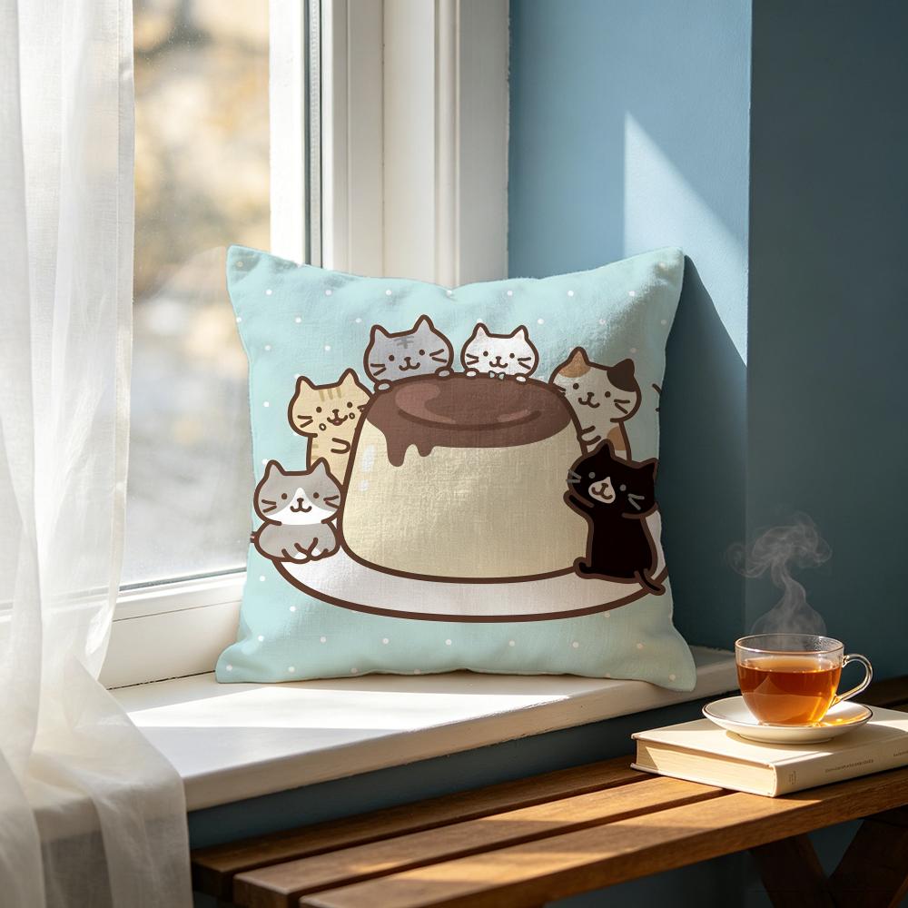 Cute FFuku Fuku Nyankoed Cushion Cover Cushion Cover Set Pcs x x x Pillowcase Decorative Sofa Home Decor