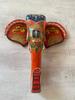 Hand Painted Wooden Elephant Mask: Shrinathji Pichwai Art Wall Hanging