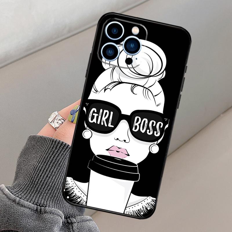 

Princess Female Boss Coffee Phone Case For iPhone 17 16 15 14 13 11 12 Pro Max mini 15 16 Plus 16e 17 Air Funda Cover iPhone 17