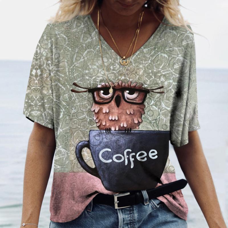 2023 Îmbrăcăminte de vară Tricouri pentru damă Tricou cu imprimeu 3d pentru femei Topuri cu mânecă scurtă 5xl Pulover cu decolteu în V Kawaii Tricouri pentru fete Nou