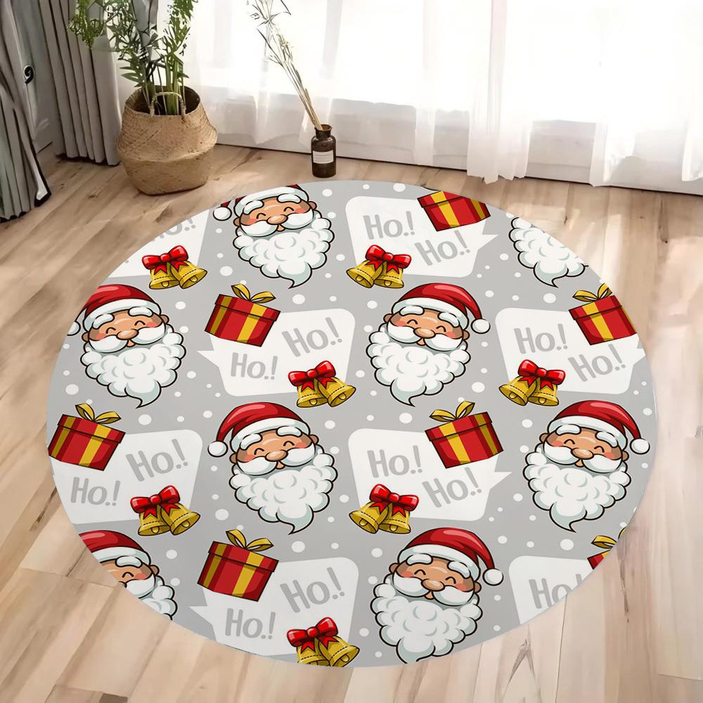 Merry Christmas Carpet Santa Claus Print Rug Living Room Kitchen Non-slip Rug Mat Doormat Outdoor Entrance Home Decoration