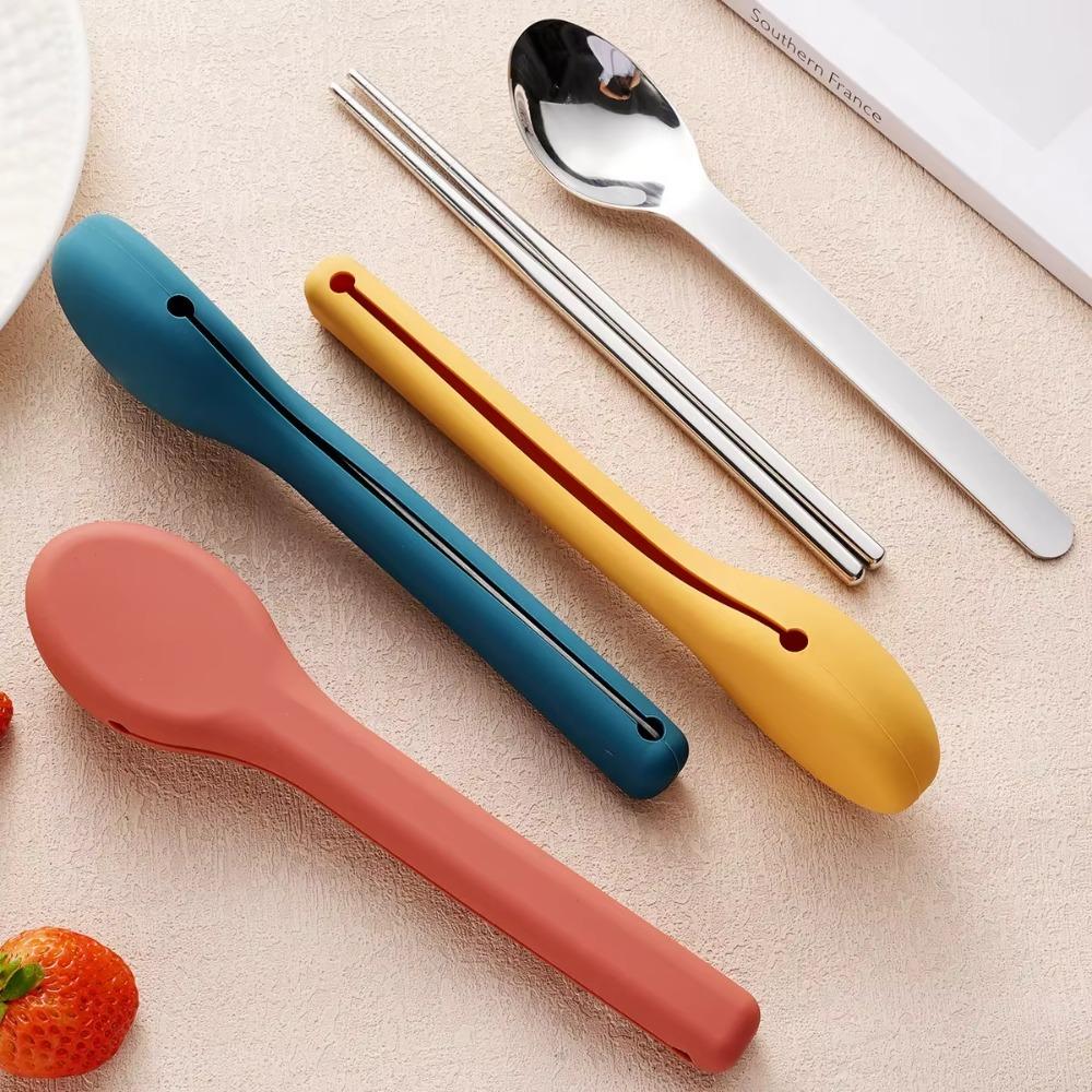 3pcs/set 304 Stainless Steel Children's Tableware Set Rust-proof Flatware Set  Camping