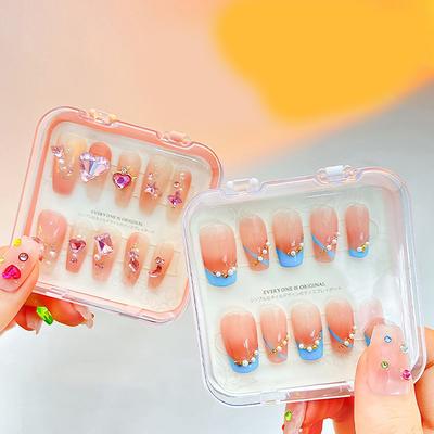 Nail Art Container Box Portable Plastic Organizar Box Storage Box Manicure Accessories Diy Display Holder Tool Transparent Gift