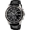 Watch - CASIO - EDIFICE - Genuine Leather - Black - Waterproof 10 ATM