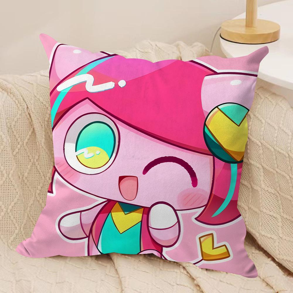 Cute P-Pepoyo Artist Producer Cushion Cover Silky Short Plush Invisible Zipper Dustproof Sofa Pillow Case For Home Decor