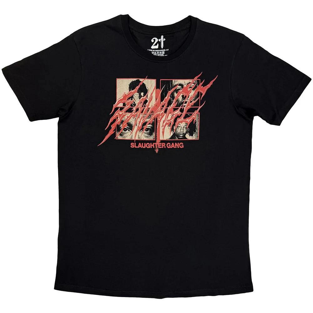 21 Savage T-Shirt: Slaughter Gang (Black) OFFICIAL NEW 4XL