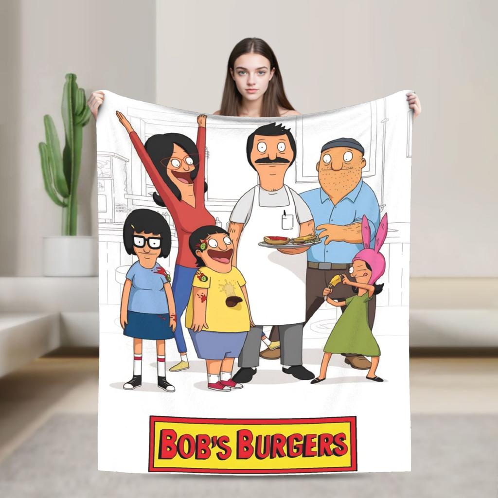 Super Soft B-Bob Burgers Thanksgiving Throw Blanket Premium Flannel Fleece Lightweight Bed Blanket Warm Plush Bedspread