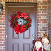 Elegant Red Christmas Wreath Champagne Gold Christmas Wreath Window Door Wall Ornament Decorations