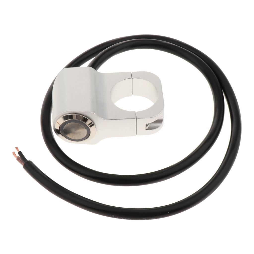 12v 10A waterproof Motorcycle CNC Aluminium Alloy Switches 1inch 25mm Handlebar Headlight Switch with Indicator Light (Chrome)