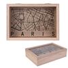 Les Trésors De Lily [A1659] - 'Paris' Black Beige Wooden Storage Box - 24x16x6 Cm