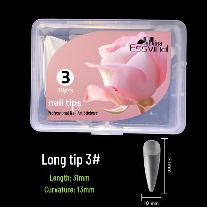 Matte Mandelfarbene Wassertropfen-Press-On-Nägel - Dünn, Nahtlos, Transparent, Dual-Use Aufklebbare Nagelverlängerungen