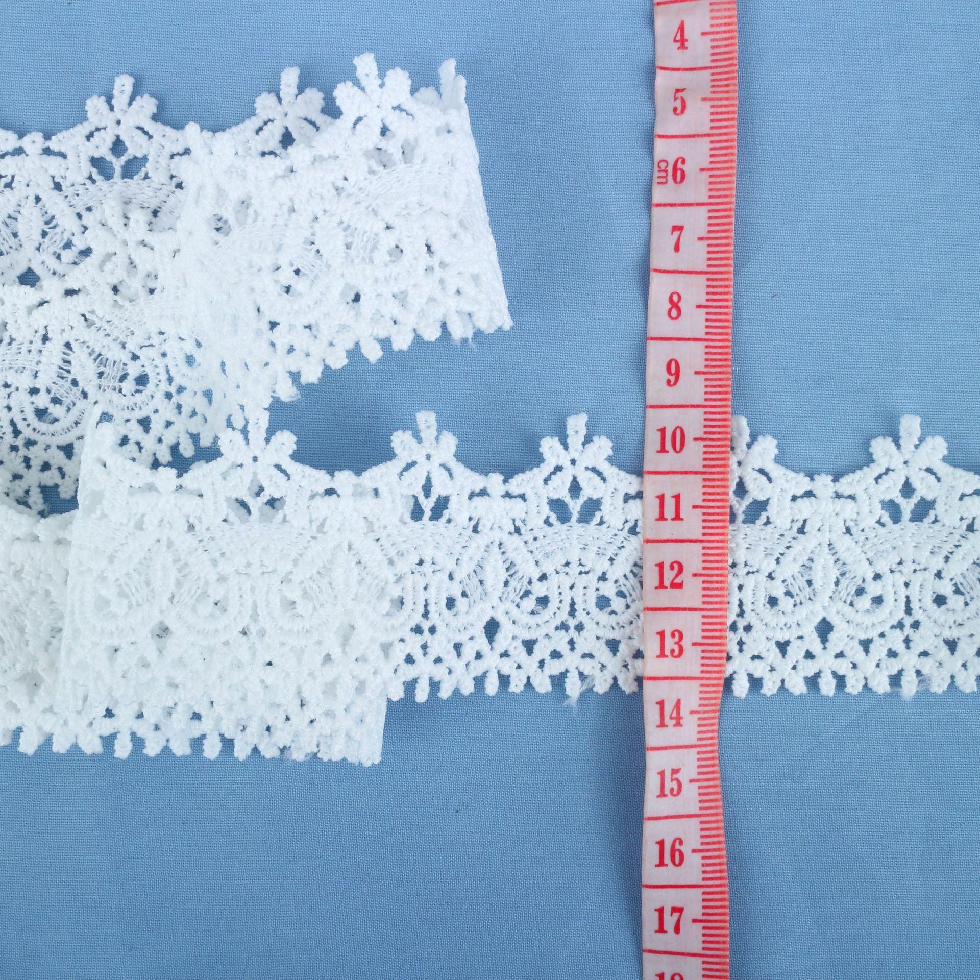 

Thin Line Milk Silk Lace Barcode, Water-Soluble Embroidery Lace Hollow Barcode Clothing Curtain Lace Accessories Jy2201 # White