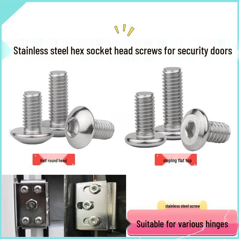 

Stainless Steel Hex Socket Anti-theft Door Screws, Pan & Countersunk Head M6/M8 Pan Head M6*10 (20 pieces)