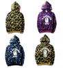 Shark Head 3d Print Hoodie With Camouflage Pattern For Casual Youth Fashion
