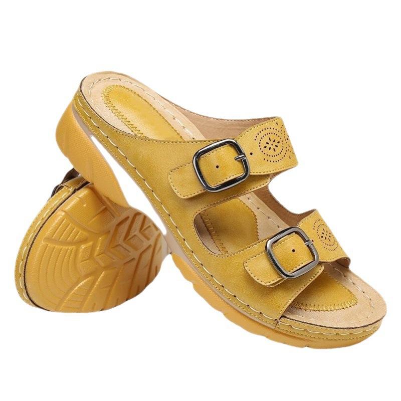 Plus Size Shoes for Women 35-43 Summer Fashion Comfortable Slip On Slippers Platform Wedges Non-slip Flats Sandals