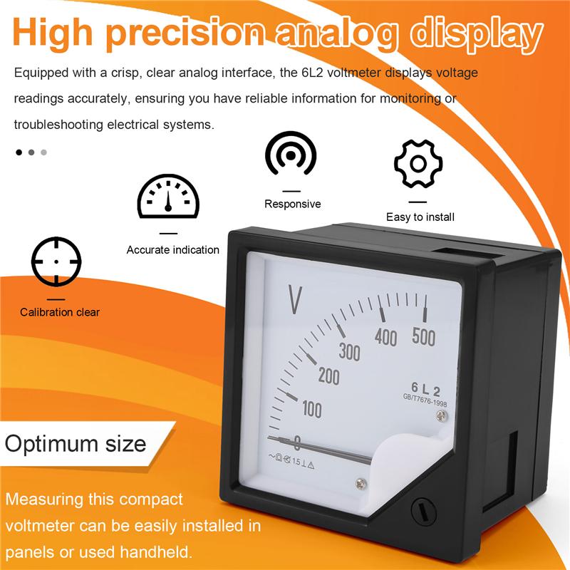 A96I-6L2 Voltmeter Pointer Type Voltage Meter Mechanical Header