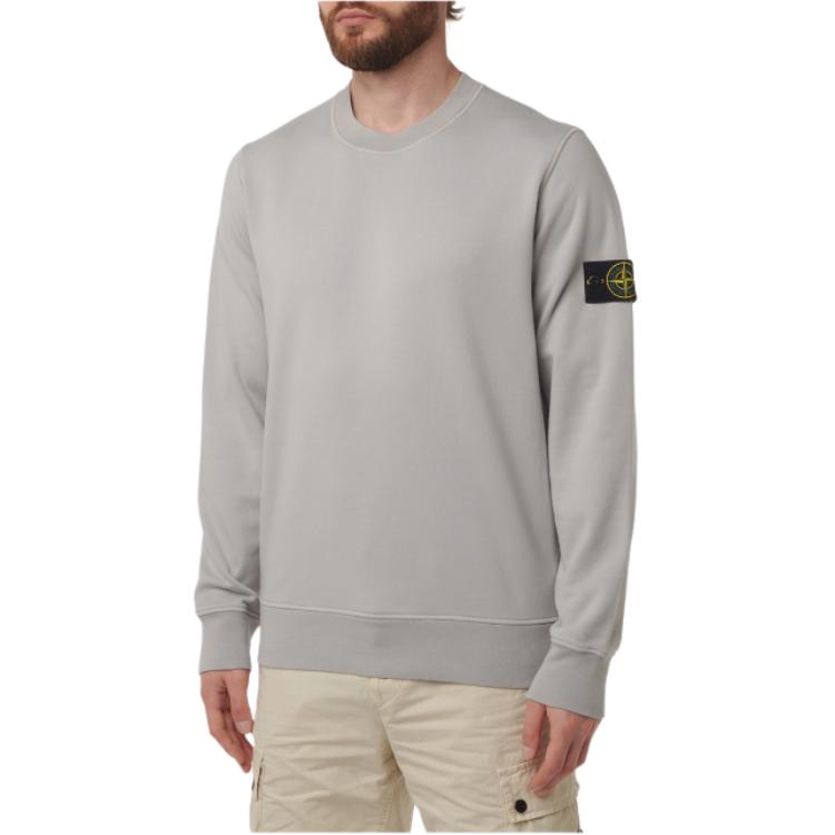 Stone Island SS25 Garment Dyed Crew Sweatshirt With Compass Patch Unisex Sweatshirt Gray K1S1561000-44S0051-V0061