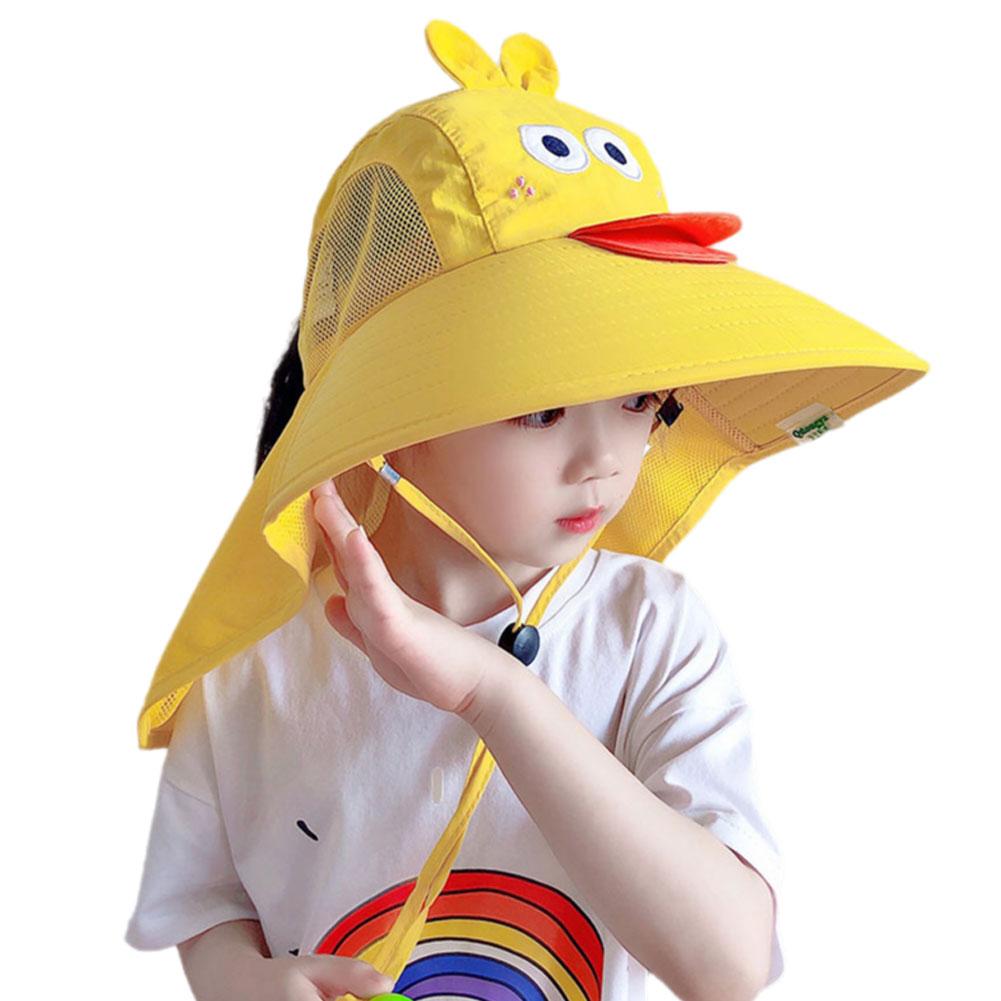 Kid Hat Summer Cap Sun Thin Breathable Large Brim Fisherman Hat Children UV Protection Going Out Beach Sun Caps