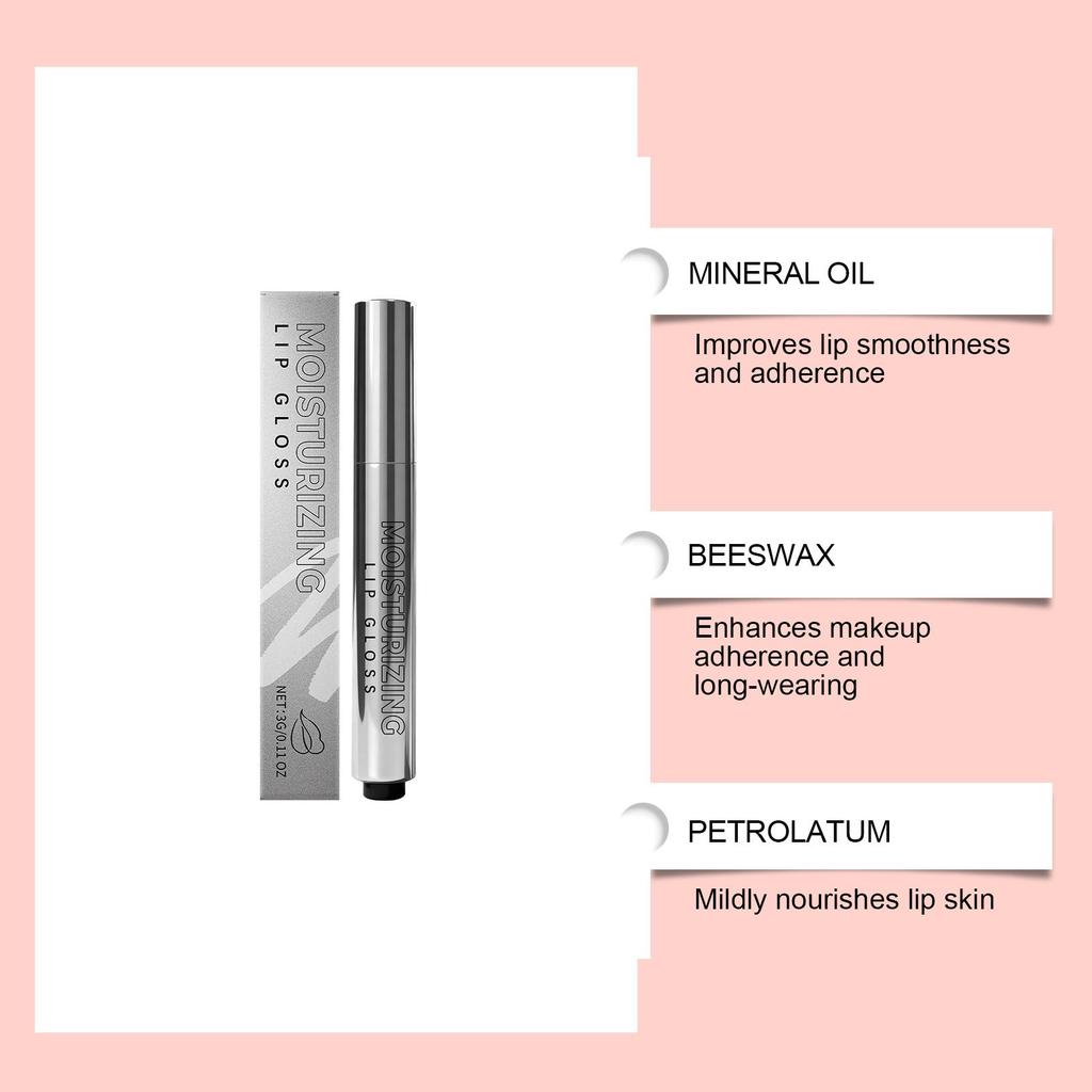 Hydratační lesk na rty Zvětšující proti suchosti Vysoký lesk Zlepšuje pružnost rtů Regenerační Zjemňující Vyhlazující Hydratační balzám na rty