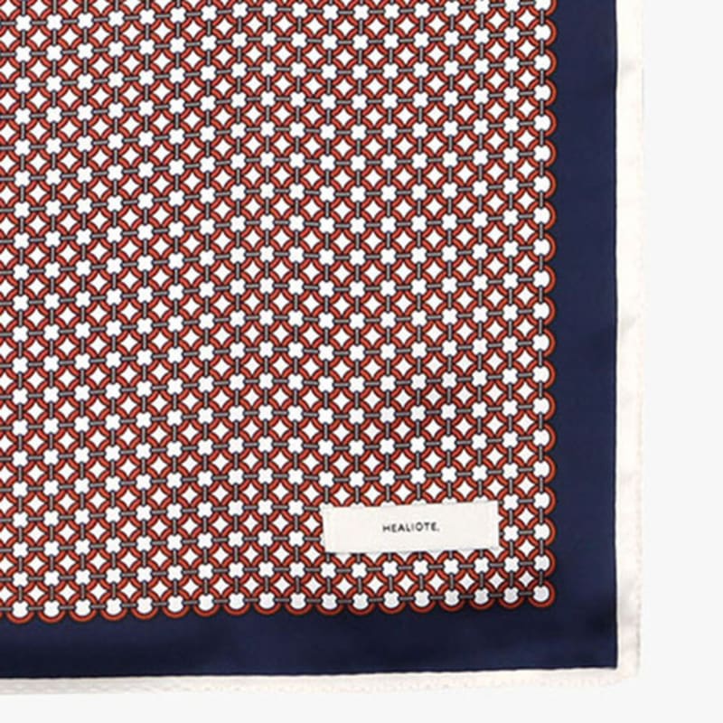 healiote GRID PATTERN SCARF_ORANGE