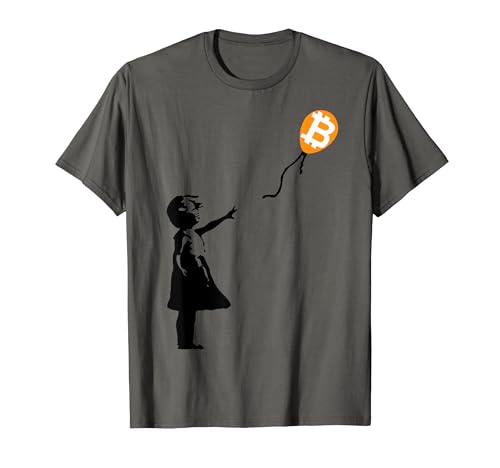 

Girl with BTC balloon crypto Bitcoin for cypherpunks T-shirt