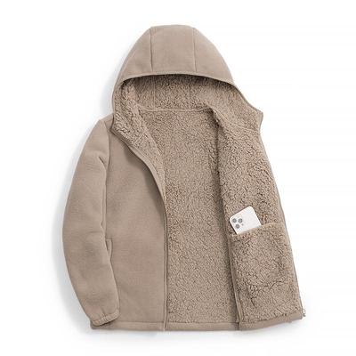 Damen Baumwolljacke mit Kapuze und Fleecefutter: Warm, Locker sitzend, Kurzer Stil für Herbst und Winter, Übergröße verfügbar.