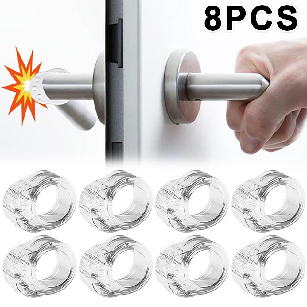 8/1Pcs Door Stops Punch-free Door Handle Buffer Wall Protection Transparent Doorknob Bumper For Walls Furniture Protector Pad