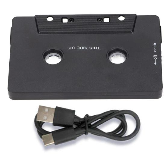 

Аудиоадаптер с поддержкой Bluetooth Простой в использовании USB-перезаряжаемый Универсальный автомобильный беспроводной кассетный конвертер Музыкальный плеер чёрный