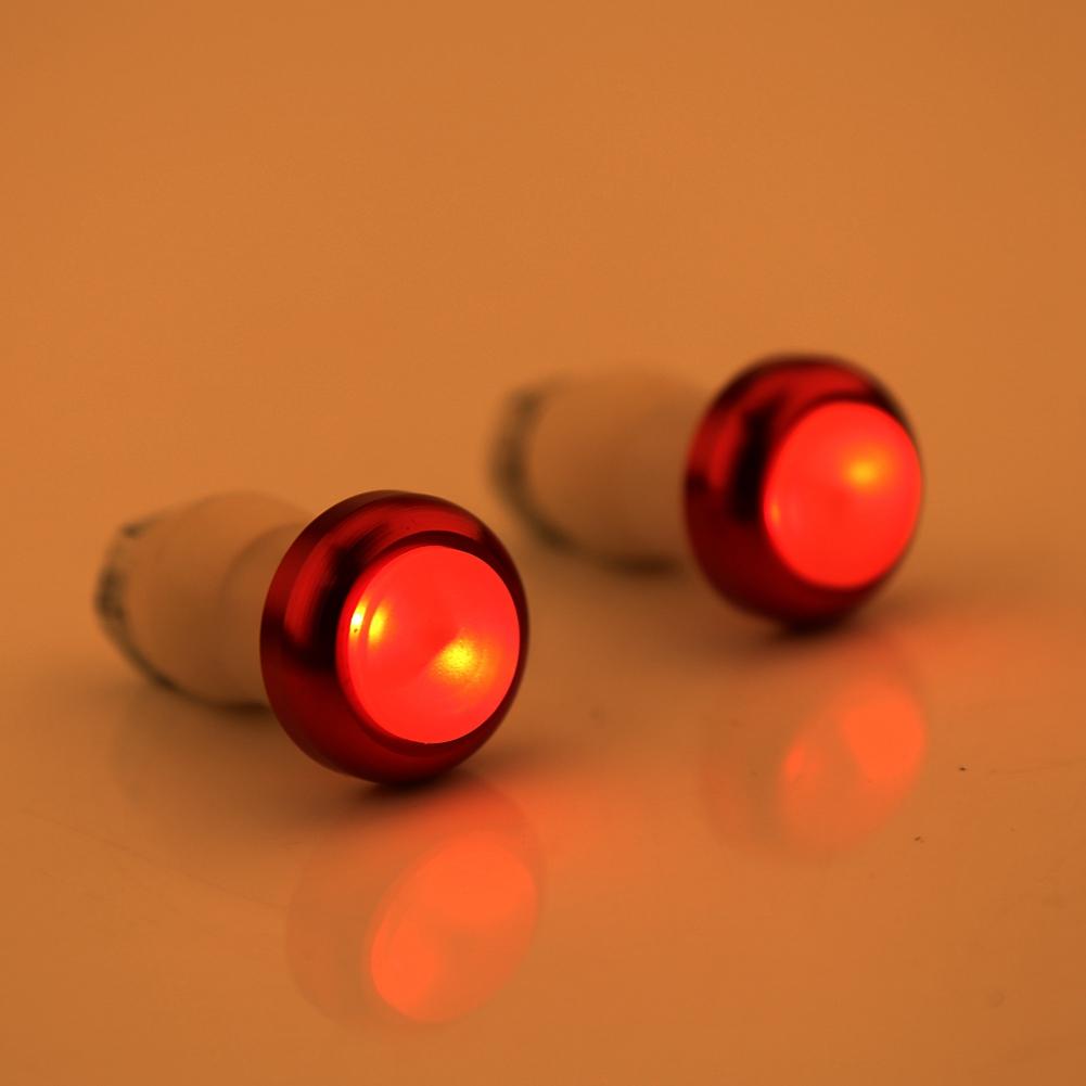 1 Pair Cycling   Handlebar End Red LED Plug Light   Warning Lamp (black)