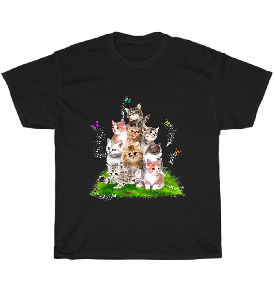 

Kitten Cat With Butterfly Cats And Butterflies Lover T-Shirt Unisex Tee Gift NEW 2XL