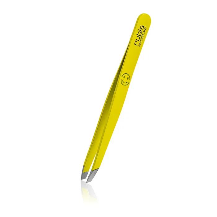 Ruby's Tweezers Classic Slant Smile Yellow 1K133E1, Swiss Premium Tweezers