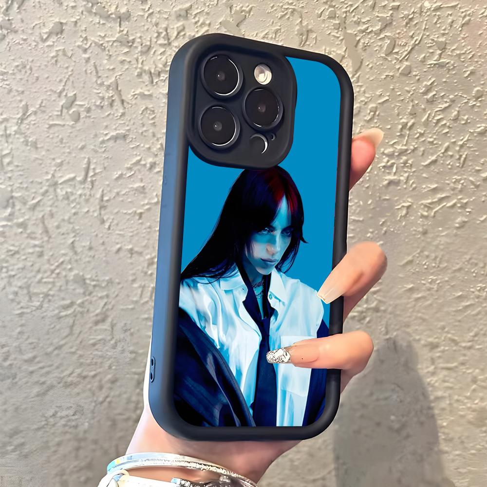 Billie Singer E-Eilish Phone Case For IPhone 17 Pro Max 16 15 14 Pro Max IPhone 13 Pro Max 11 Plus Silicone Cover