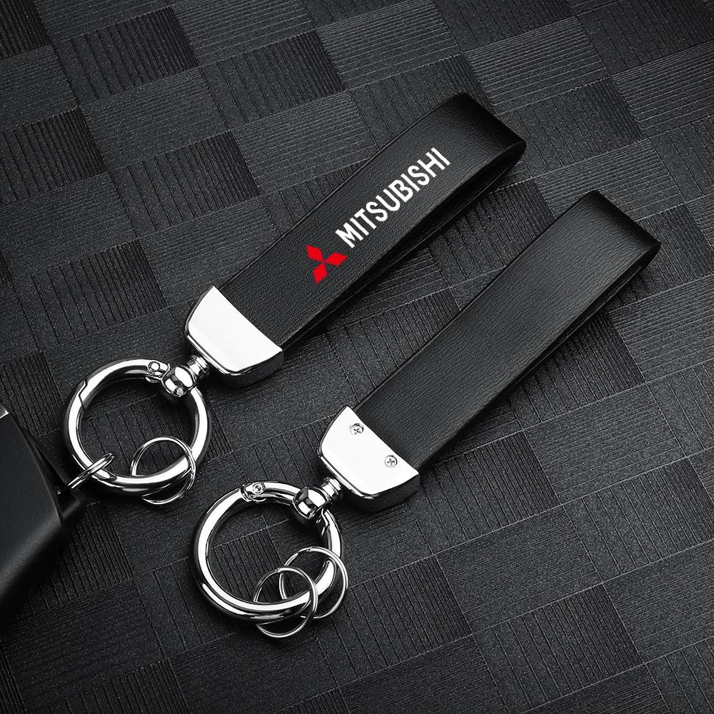 Universeller Leder Auto Schlüsselanhänger Halter Auto Zubehör für Mitsubishi Pajero Sport Mirage Outlander L200 Xpander MPV