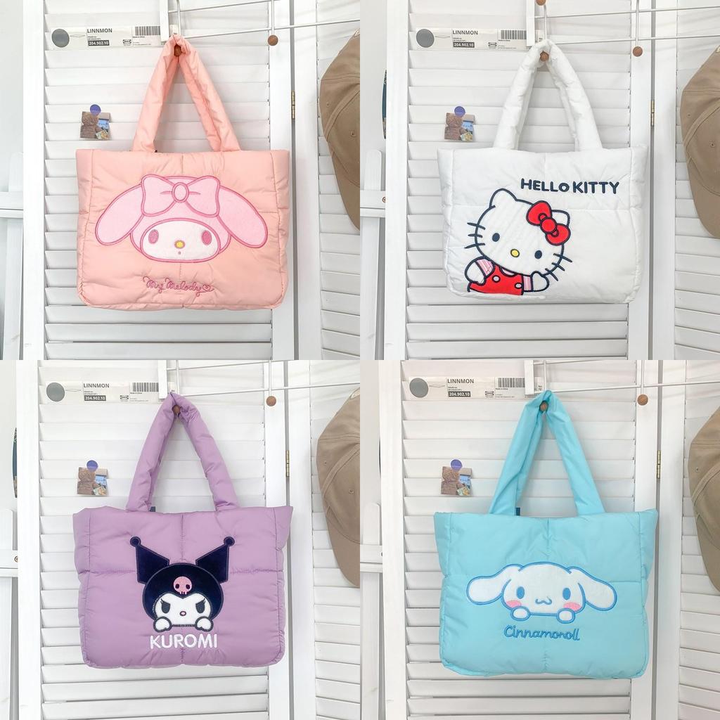 Kuromi Cute Embroidered Nylon Small Shoulder Bag For Daily Use