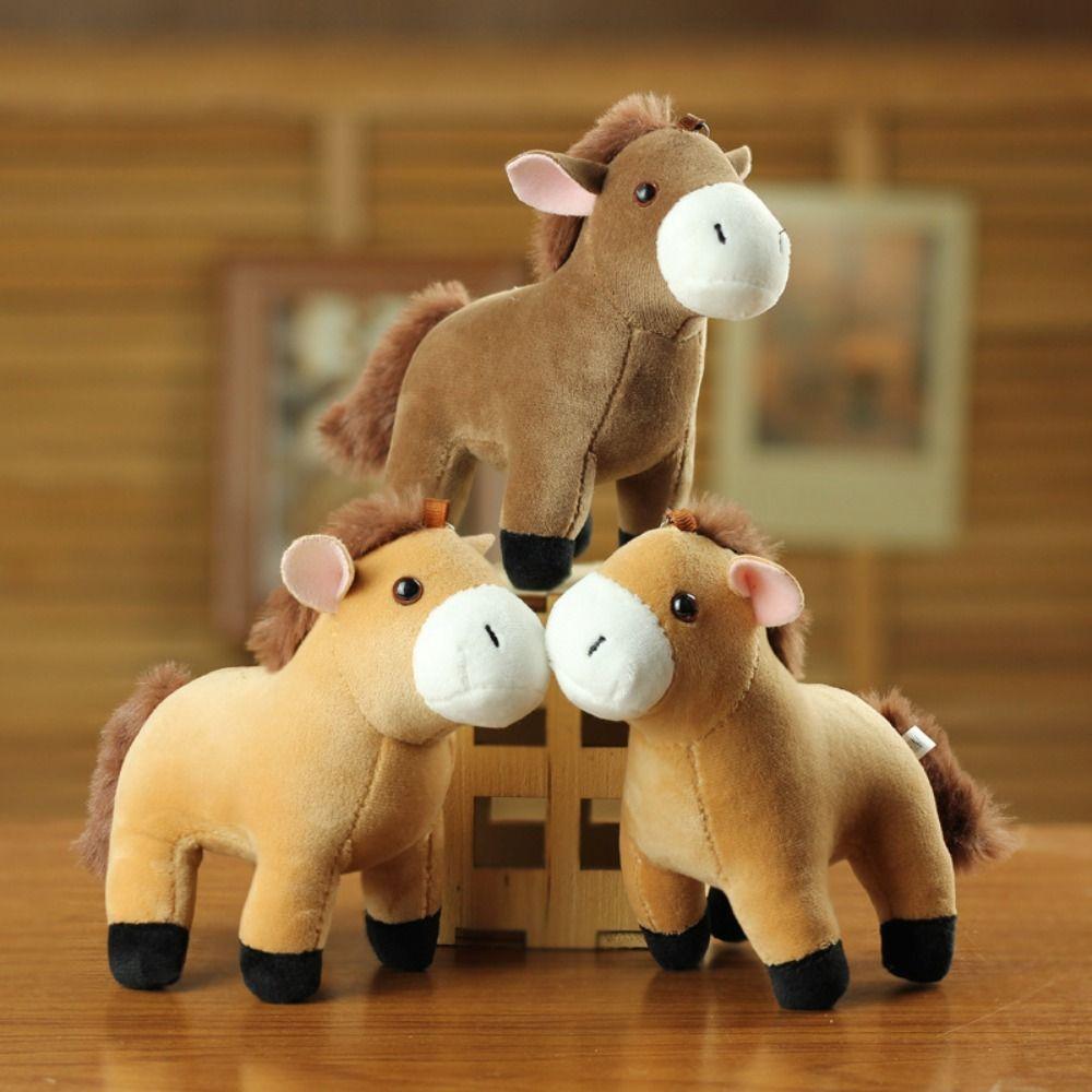 Cute Cartoon Stuffed Horse Doll Stuffed Animal Little Horse Keychain Bag Pendant