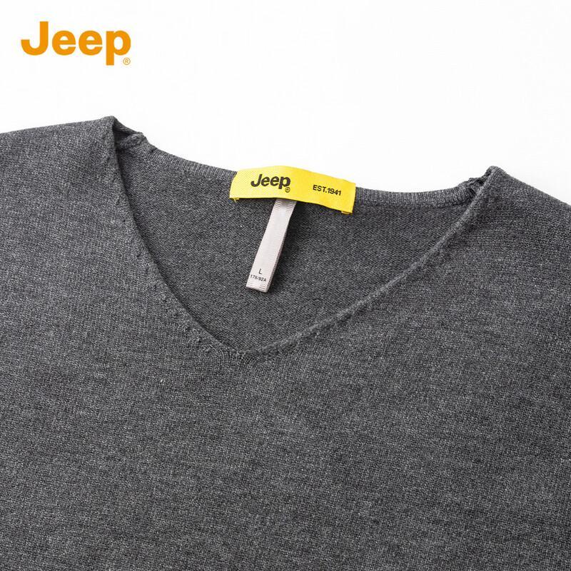 Jeep Men's Loose Fit V-Neck Casual Sweater