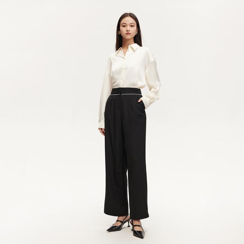 Veromoda Women's Colorblock Stripe High-Waist Straight-Leg Trousers