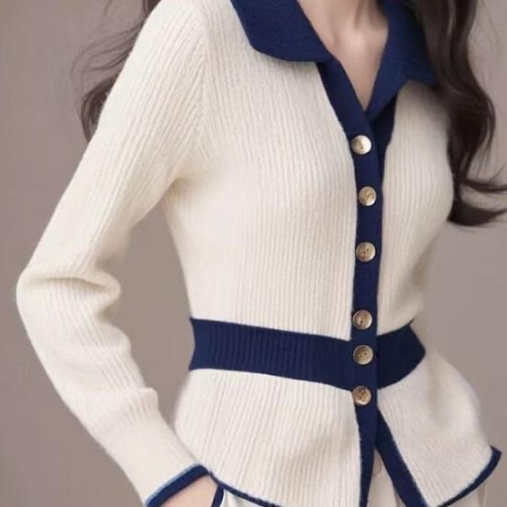 Rellawear Modern Neck Knit Cardigan Mq241217
