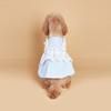 Summer Light Blue Dog Dress with Lace Decoration, Sleeveless Princess Dog Girl Clothes for Small Dogs/Cats Party Costume Attire