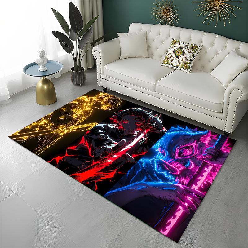 Cartoon Demon Slayer Anime Kamado Nezuko Tanjirou Carpet Rug for Playroom Bedroom Living Room Sofa Home,kid Non-slip Floor Mat